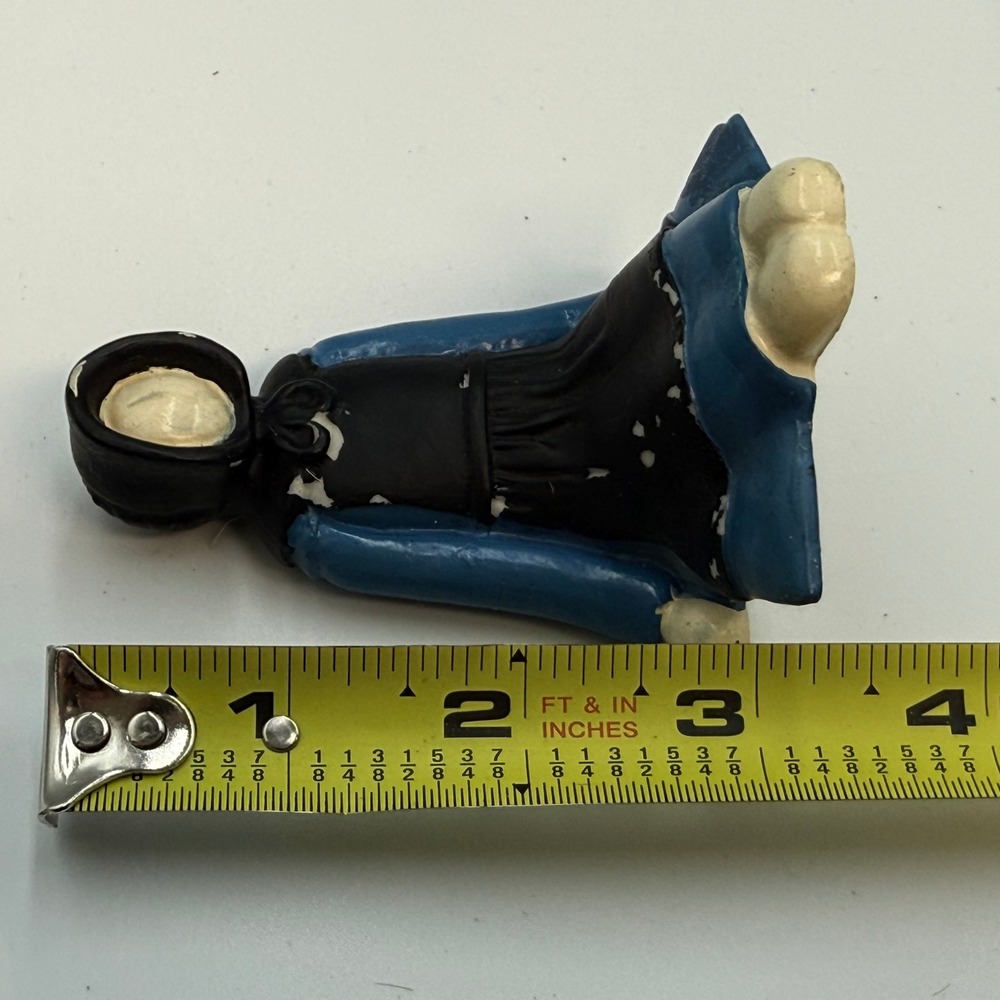 Vintage Amish Figurines Set of 4 Ceramic and Cast Metal Folk Art Decor 3 Inch - Picture 5 of 11